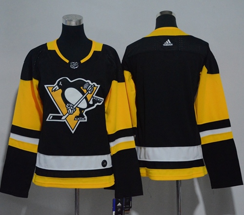 Adidas Pittsburgh Penguins Blank Black Home Authentic Women Stitched NHL Jersey